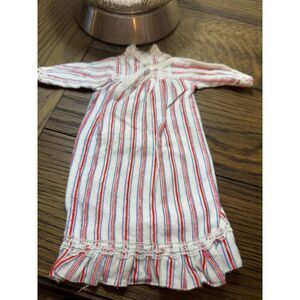 Vintage Barbie flannel nightgown striped with bow